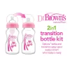 Dr Brown's 2-in-1 Transition Bottle 270ml - Pink 2