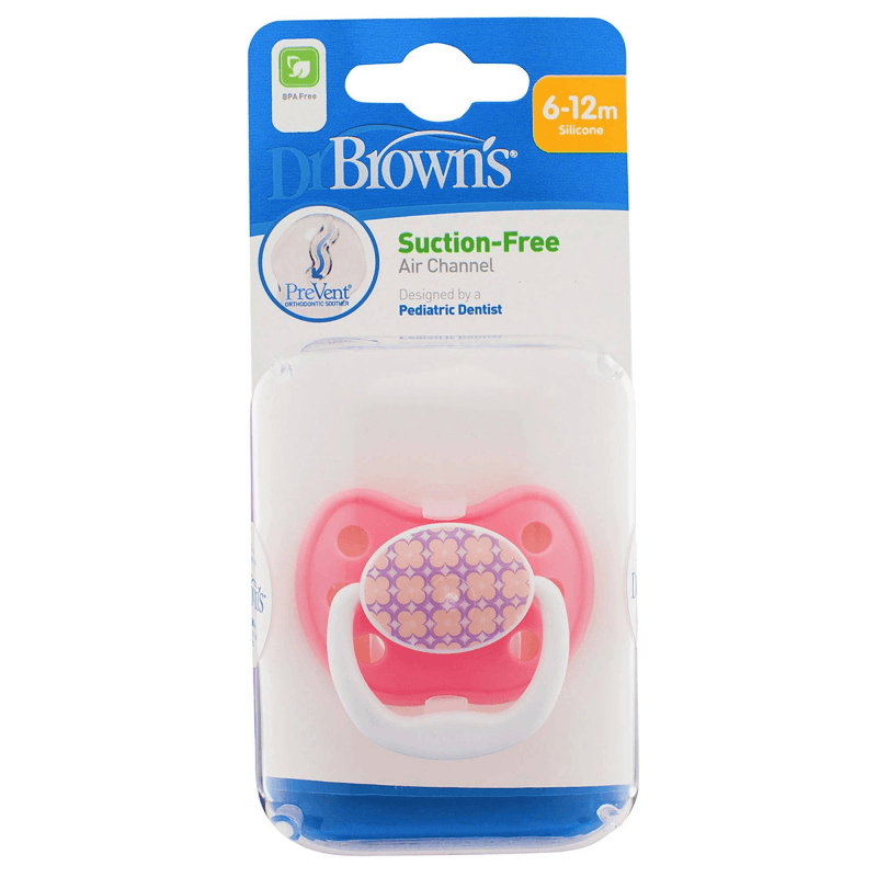 Dr Brown's PreVent Soother 6-12 Months - Pink | Olivers BabyCare