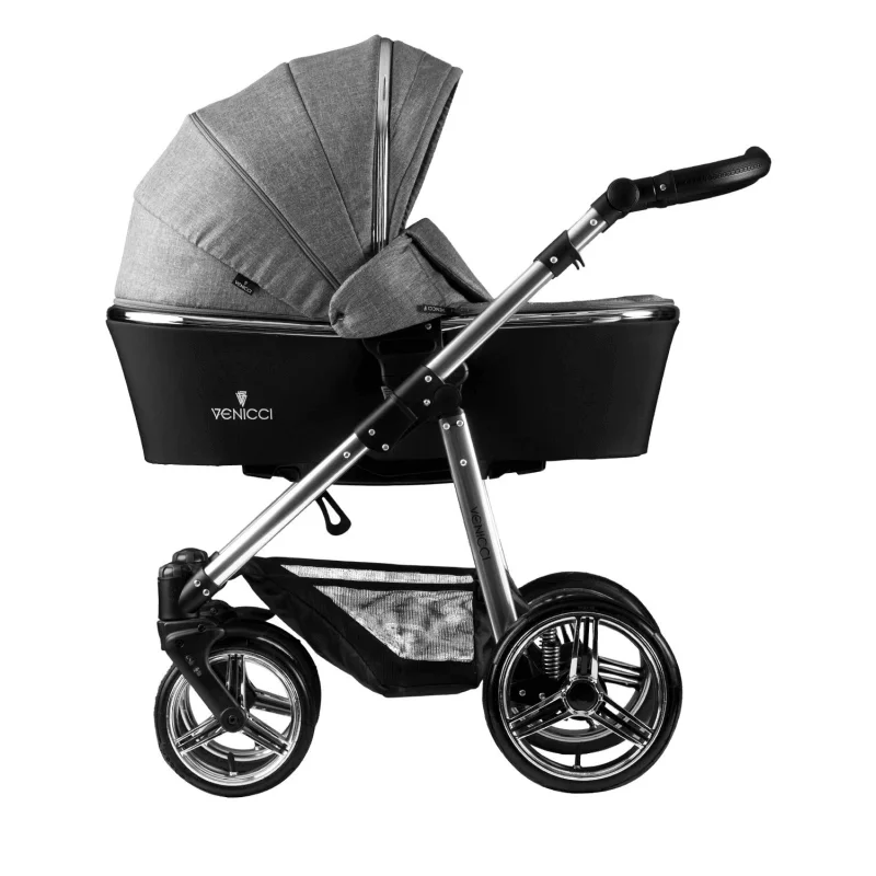 Venicci Silver 3 in 1 Travel System Pram Pushchair Grey Pram