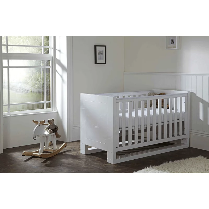 Tutti Bambini Rimini Cot Bed High Gloss Cot Bed Nursery Furniture