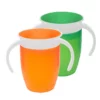 Munchkin Miracle 360 Trainer Cup (7oz/207ml) - Green & Orange (2 Pack)