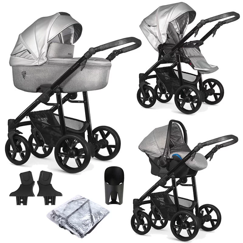 Venicci Valdi 3 in 1 Travel System (9 Piece Bundle) - Silver