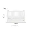 Obaby Stamford Luxe 3 piece room set- Cot- White- Dimensions