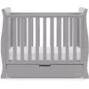 obaby stamford space saver cot warm grey 3