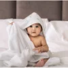 Petite Piccolo Hooded Towel & Washcloth Set - Feathers 2