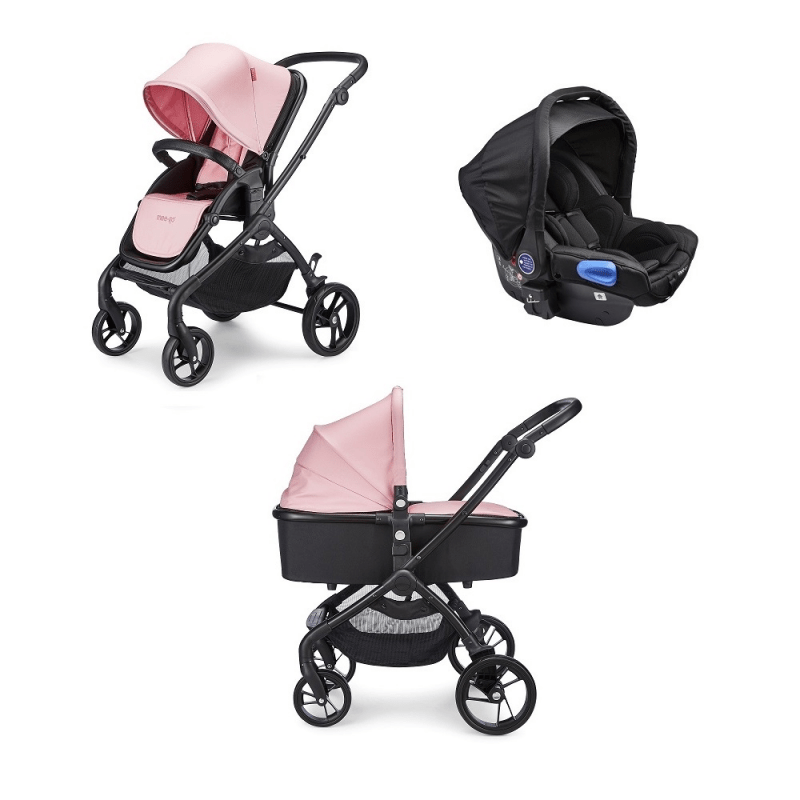 black and pink travel system