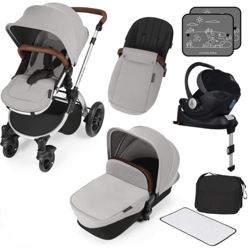 Ickle Bubba Stomp V3 i Size Travel System Silver On Silver Frame