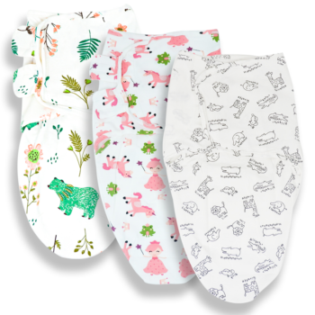 Callowesse Newborn Baby Swaddle - 0-3 Months - Safari Friends