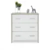 Nika Changing Unit- Grey Wash & White- Drawers Dressed