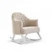 Round Back Ropcking Chair- White with Oatmeal- Main Image