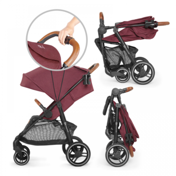 burgundy pushchair