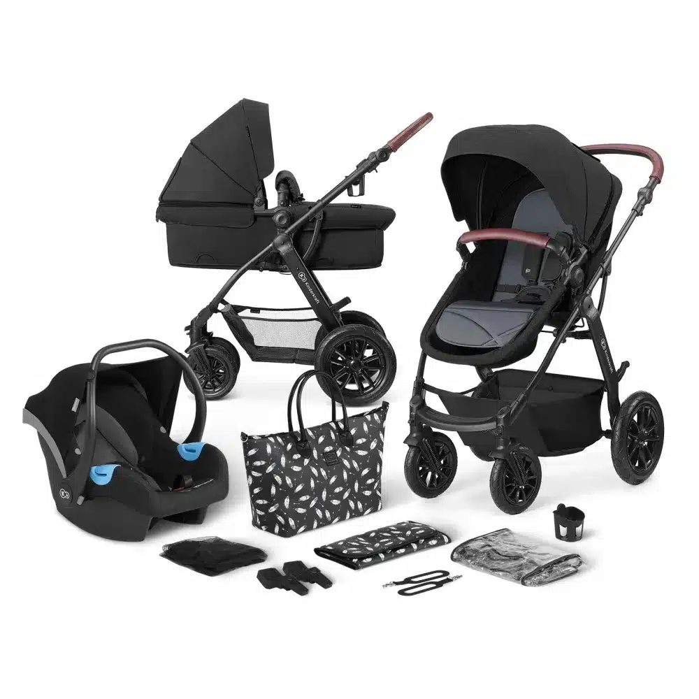 Kinderkraft XMOOV 3 in 1 Travel System Black Carrycot Stroller