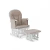 Obaby- Reclining Glider Chair & Stool- White with Sand Cushion- Main Image