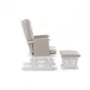 Obaby- Reclining Glider Chair & Stool- White with Sand Cushion- Side View