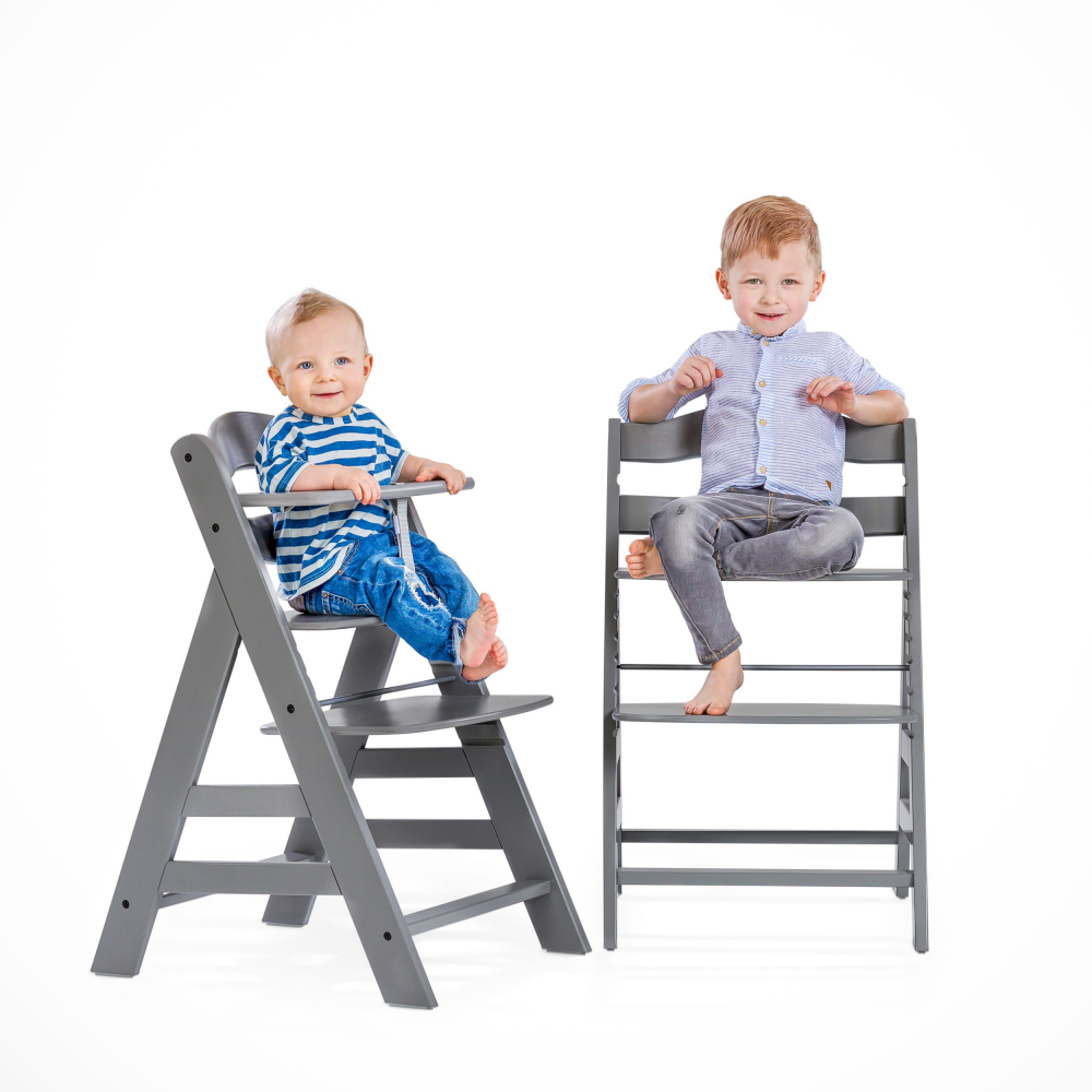 Hauck Alpha+ Wooden Highchair - Grey - Olivers BabyCare