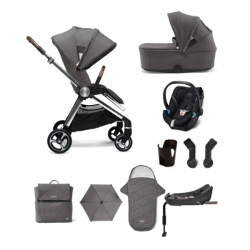 Mamas & Papas Ocarro 9 Piece Travel System | Cybex Aton | Black Pram