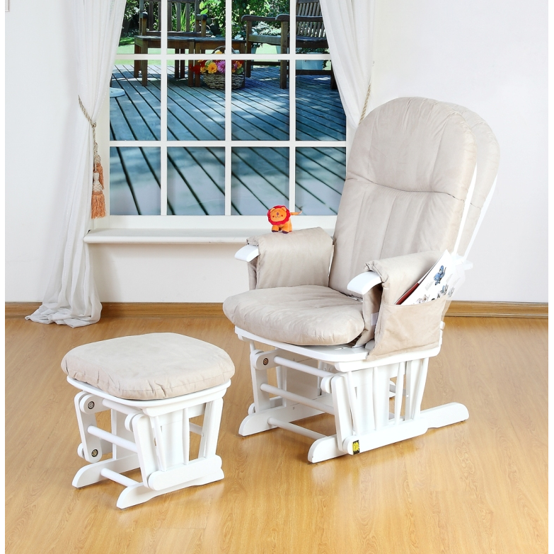 Obaby reclining glider chair and online stool