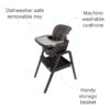 Tutti Bambini Nova Evolutionary Highchair in Black features