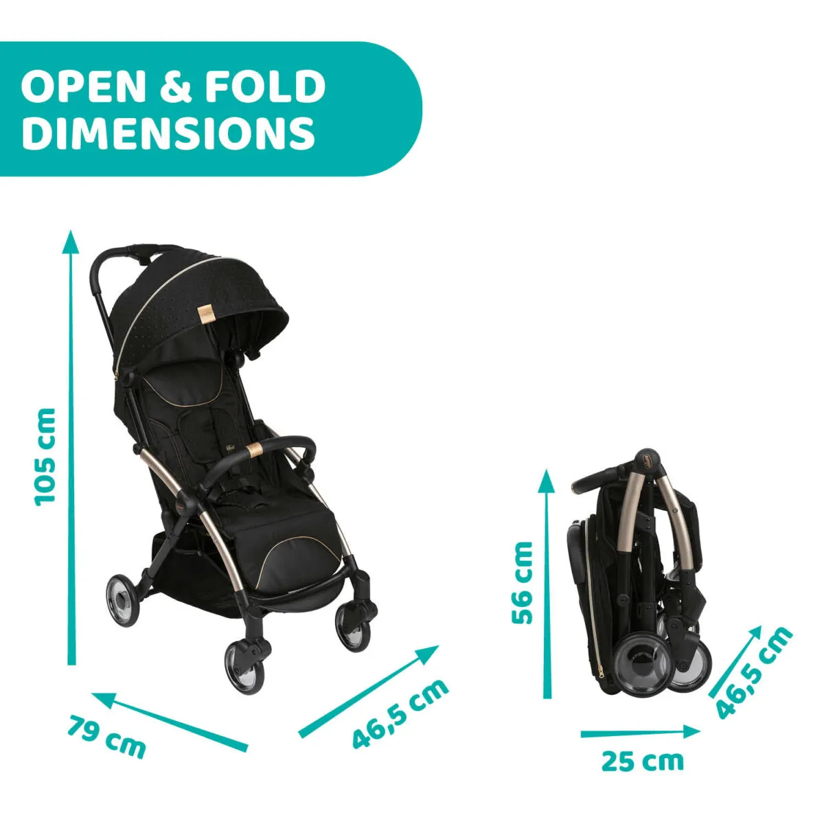 Chicco Goody Plus Stroller - Black Re_Lux - Image 5