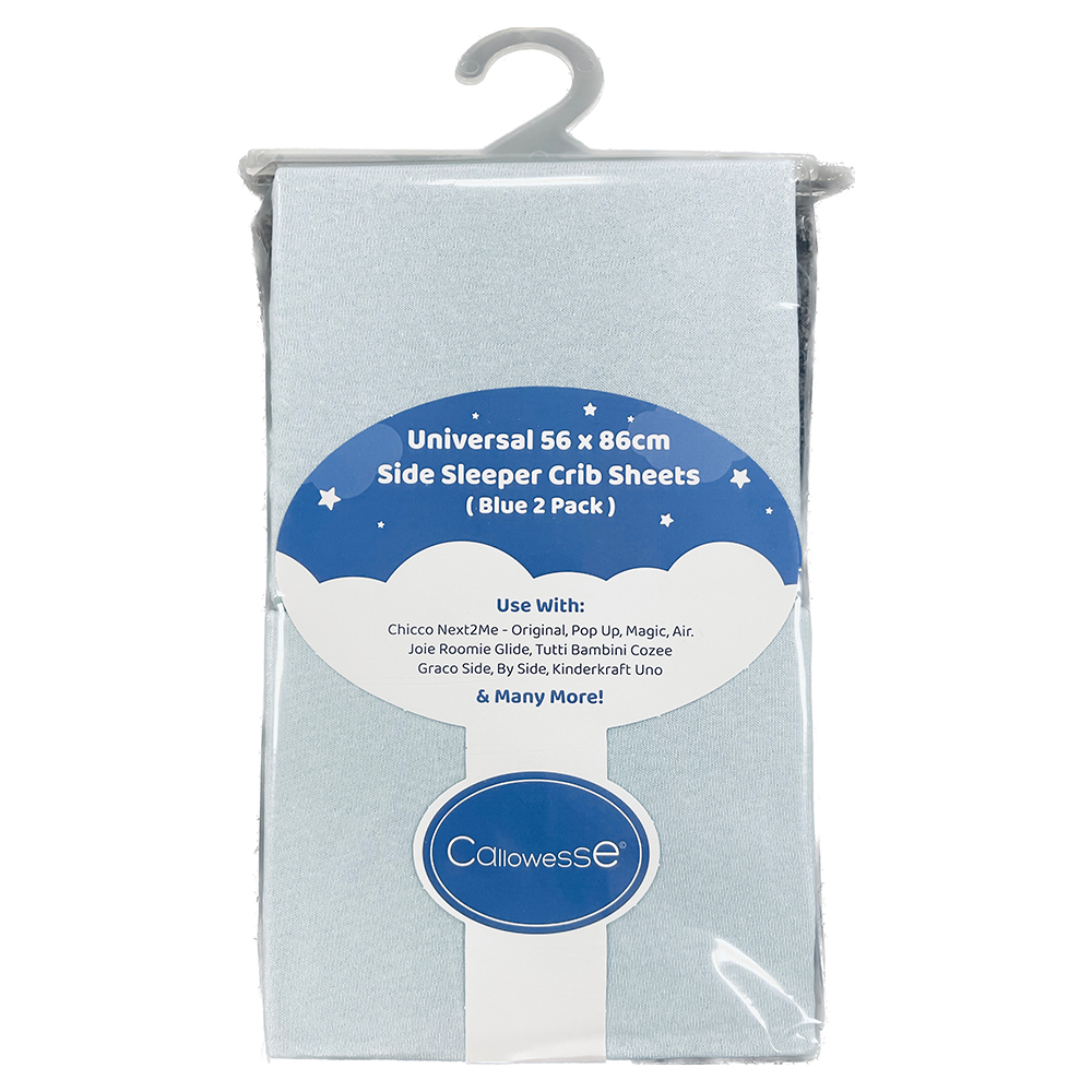 2Pack Callowesse Fitted Crib Sheets - Blue - 86cm x 56cm