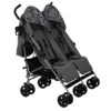 My Babiie MB11 Double Stroller - Grey Melange and Leopard