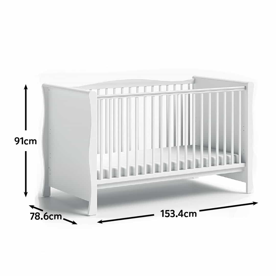 Little Acorns Traditional Sleigh Cot Bed White