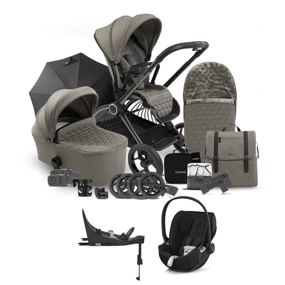 iCandy Core Travel System | Complete Cybex Cloud Z2 plus ISOFIX Bundle Light Moss