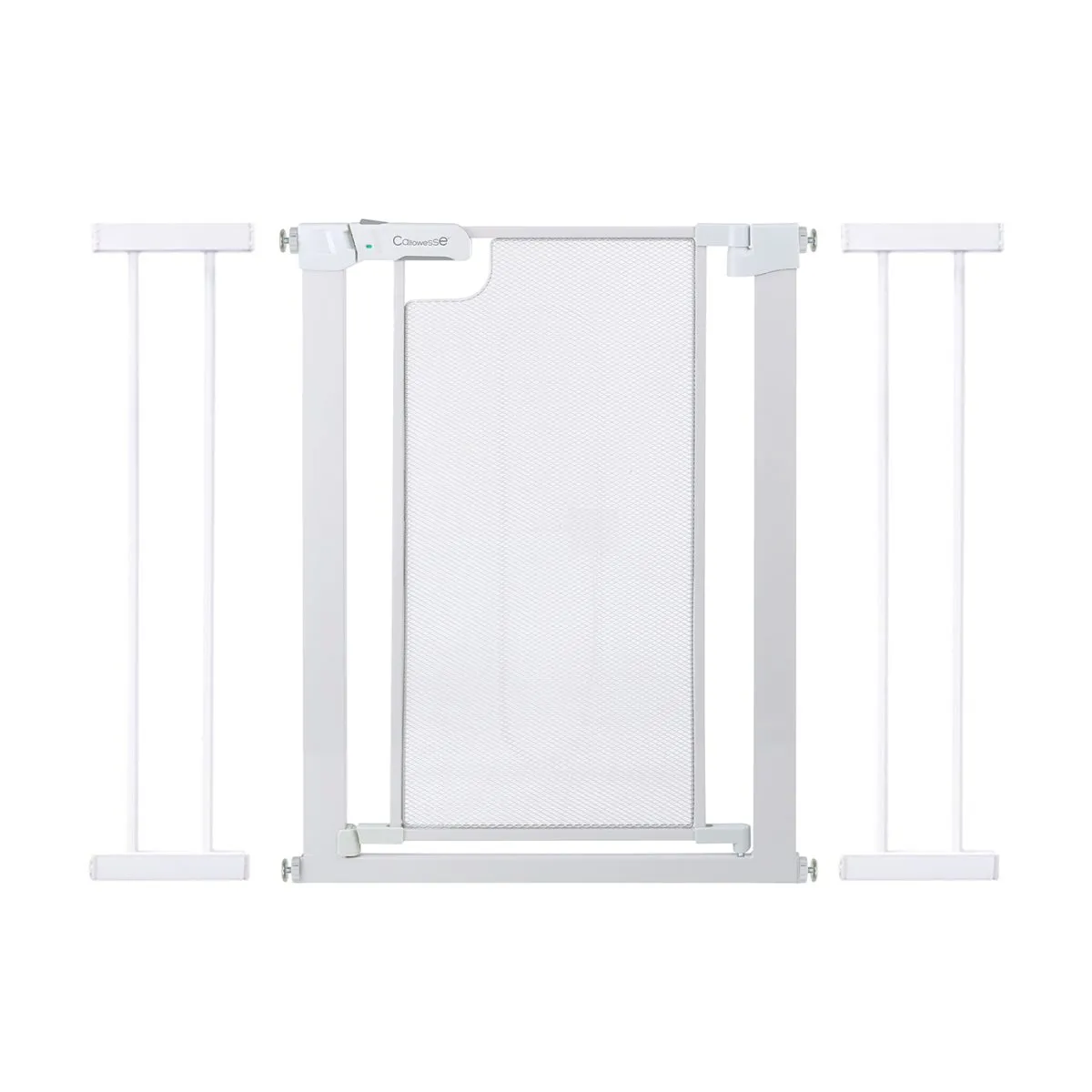 Callowesse Narrow Metal Mesh Child & Pet Pressure Fit Safety Gate | 90-97cm x H76cm Bundle including 2x 14cm Extension | Suitable for Doors and Stairs White