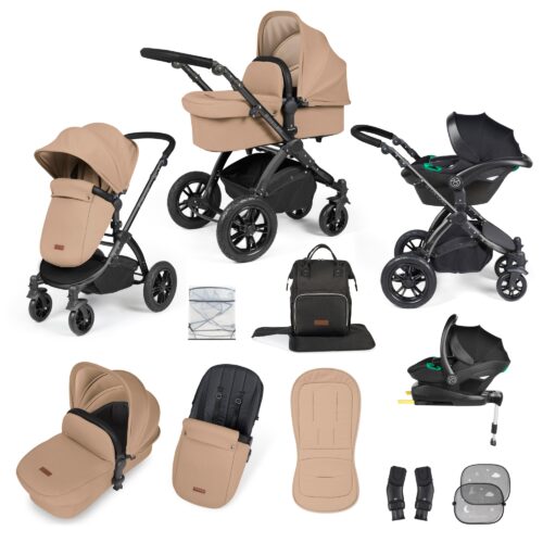 Ickle Bubba Stomp Luxe 3in1 Travel System and ISOFIX Base Desert