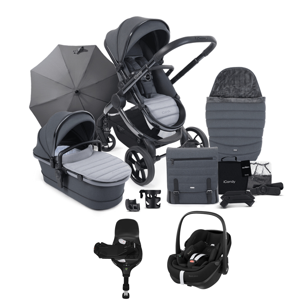 iCandy Peach 7 Complete Travel System Bundle with Maxi Cosi Pebble 360 PRO & Pro Slide Base Truffle