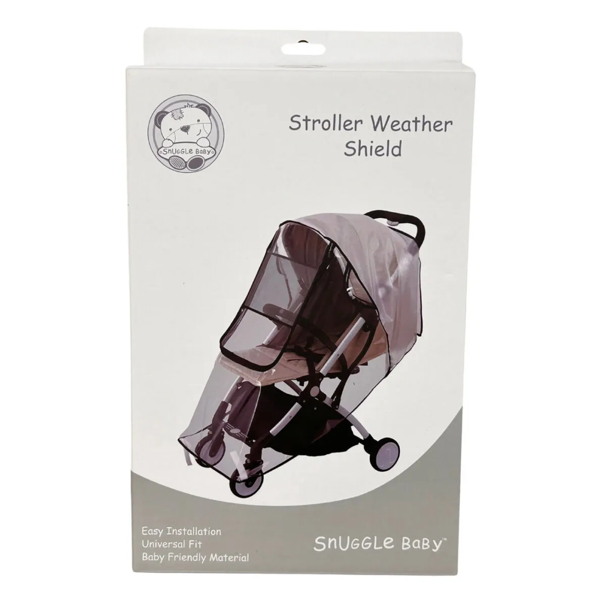 Front View of Snuggle Baby Stroller & Pram Deluxe Weather Shield in box