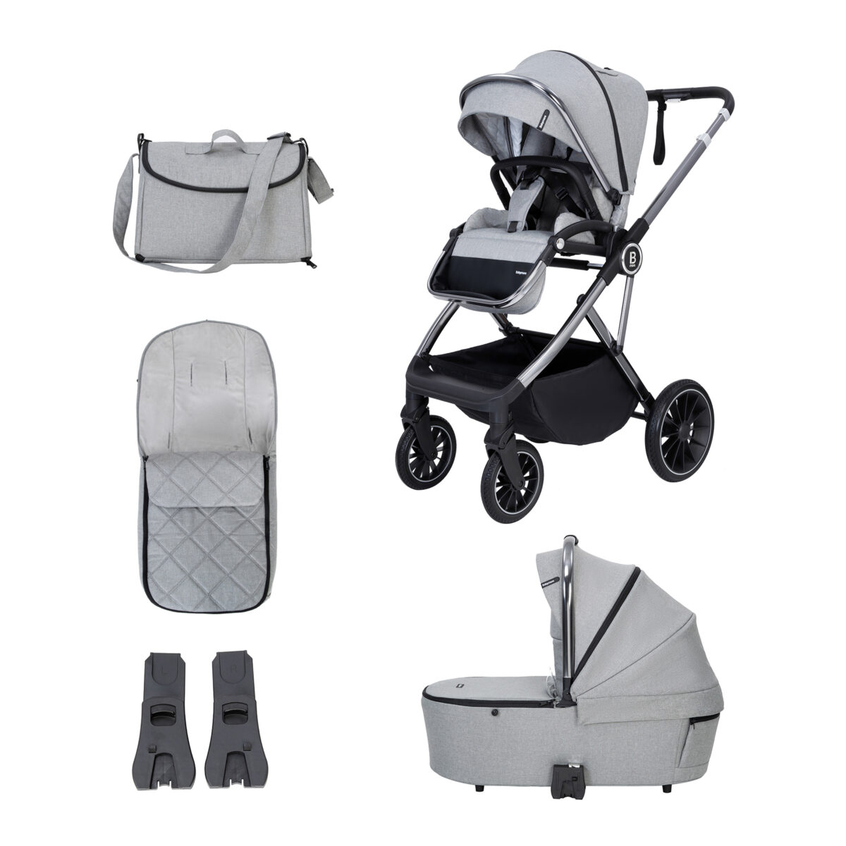 Chia Pram Pushchair - Pearl Grey-2