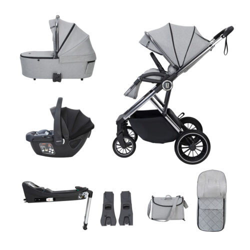 Chia Travel System Coco with Base - Pearl Grey-1