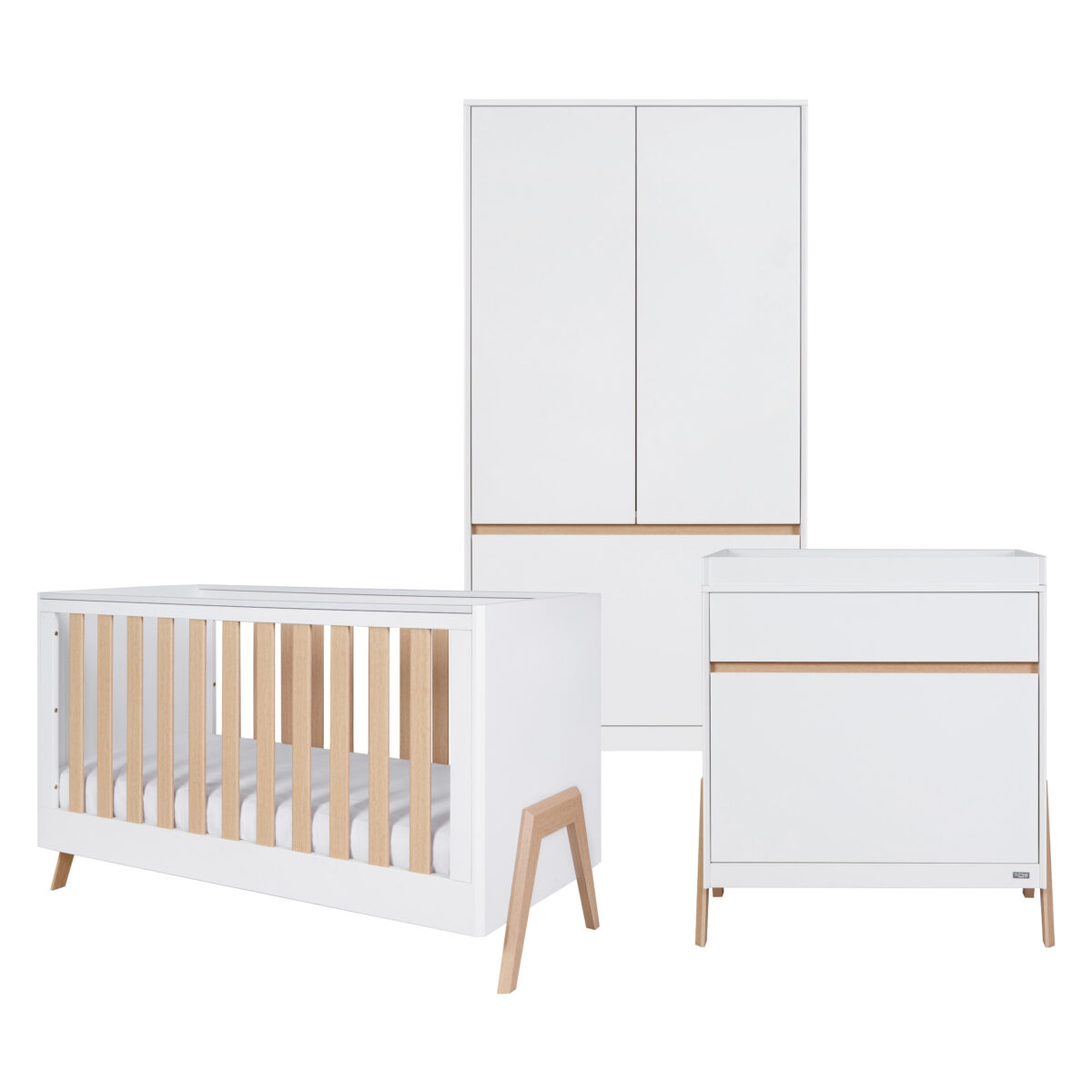 Fuori 3 Pc Room Set - White & Light Oak 1