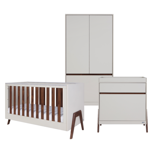 Fuori 3 Pc Room Set - White Sand & Warm Walnut 1