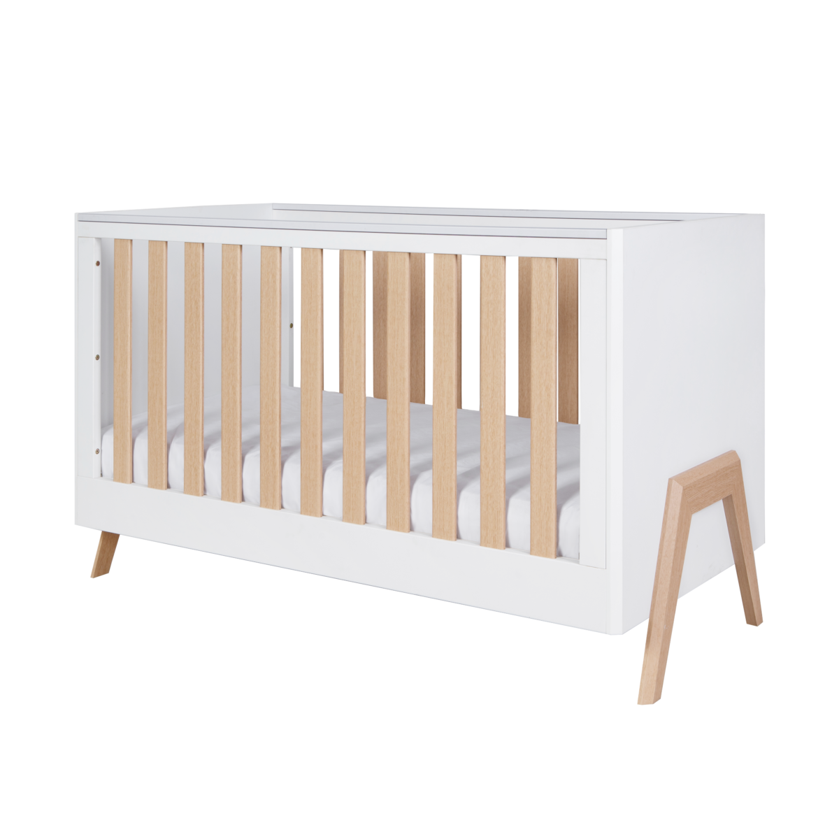 Fuori Cot Bed - White & Light Oak 2