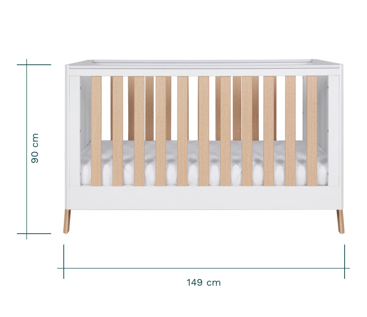 Fuori Cot Bed - White & Light Oak 8