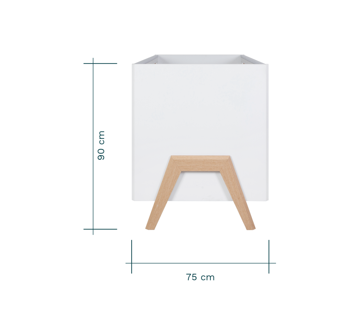 Fuori Cot Bed - White & Light Oak 9