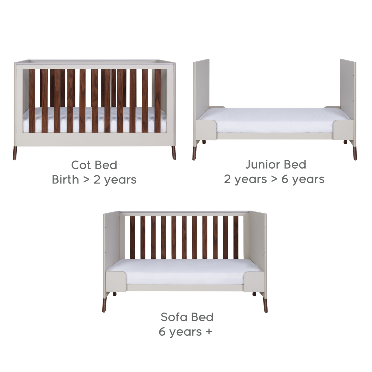 Fuori Cot Bed - White Sand & Warm Walnut 7