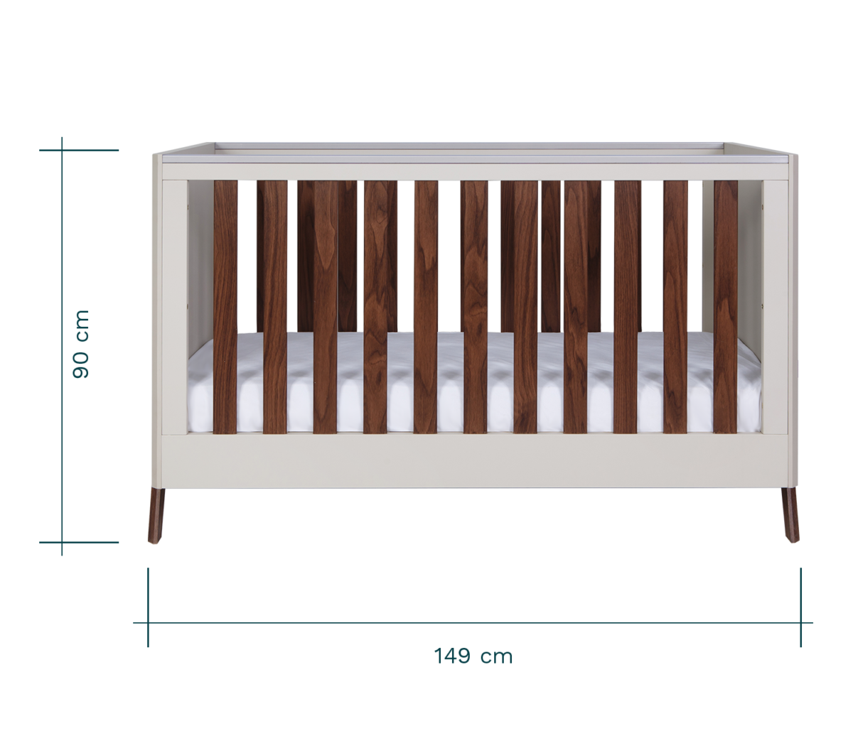 Fuori Cot Bed - White Sand & Warm Walnut 8