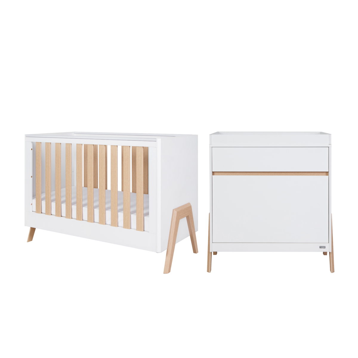 Fuori Mini 2 Pc Room Set - White & Light Oak 1