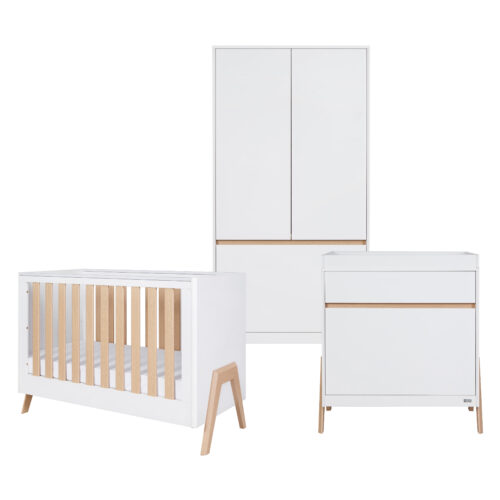 Fuori Mini 3 Pc Room Set - White & Light Oak 1