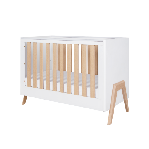 Fuori Mini Cot Bed - White & Light Oak 2