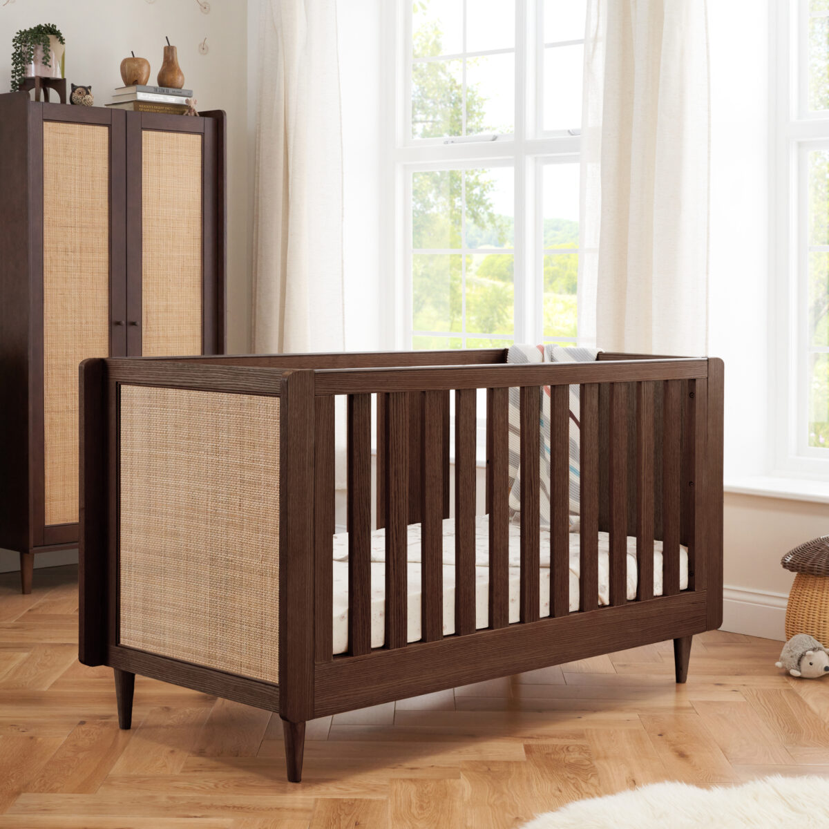 Japandi Cot Bed - Warm Walnut 1