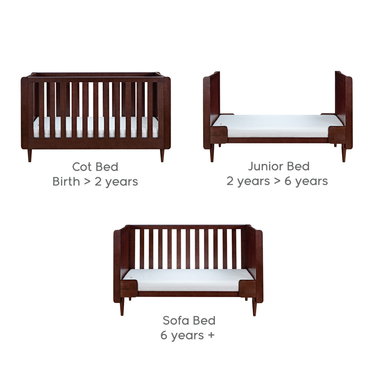 Japandi Cot Bed - Warm Walnut 14