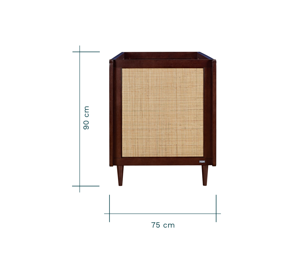 Japandi Cot Bed - Warm Walnut 16