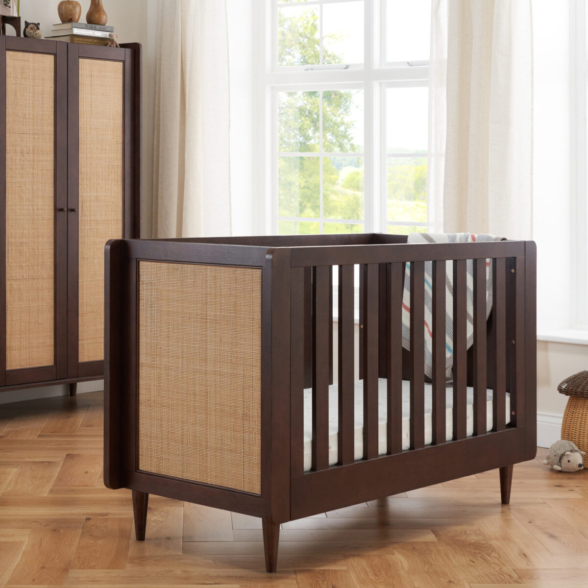 Japandi Mini Cot Bed - Warm Walnut 1