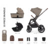 Venicci Upline 2 Special Edition Travel System with Tiago Car Seat – Powder 10 Piece bundle