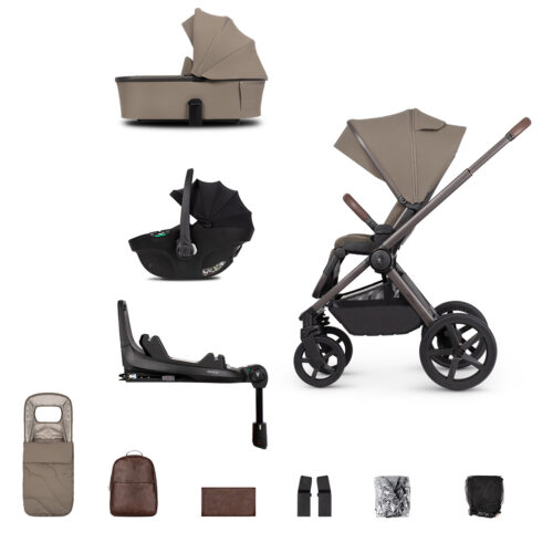 Venicci Upline 2 Special Edition Travel System with Tiago Car Seat & 360° ISOFIX Base – Powder