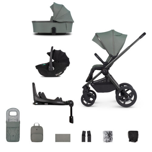 Venicci Upline 2 Travel System with Tiago Car Seat & 360° ISOFIX Base – Aloe